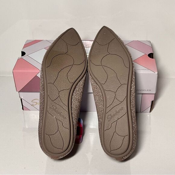 Skechers Cleo Point Glitzy Haze Recycled Vegan Sparkle Knit Bow Flats - Picture 7 of 7